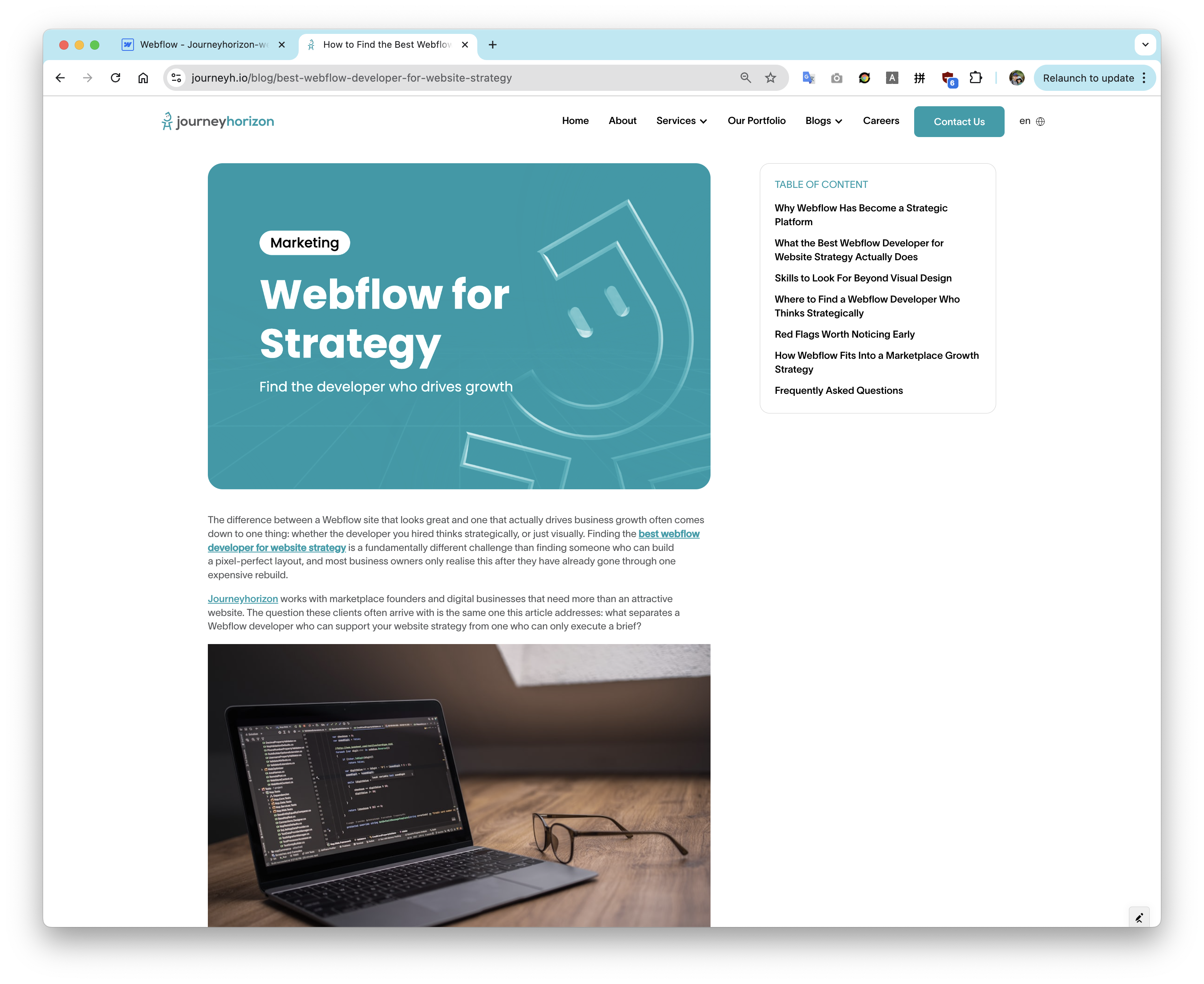 Published article with branded thumbnail and AI-selected images